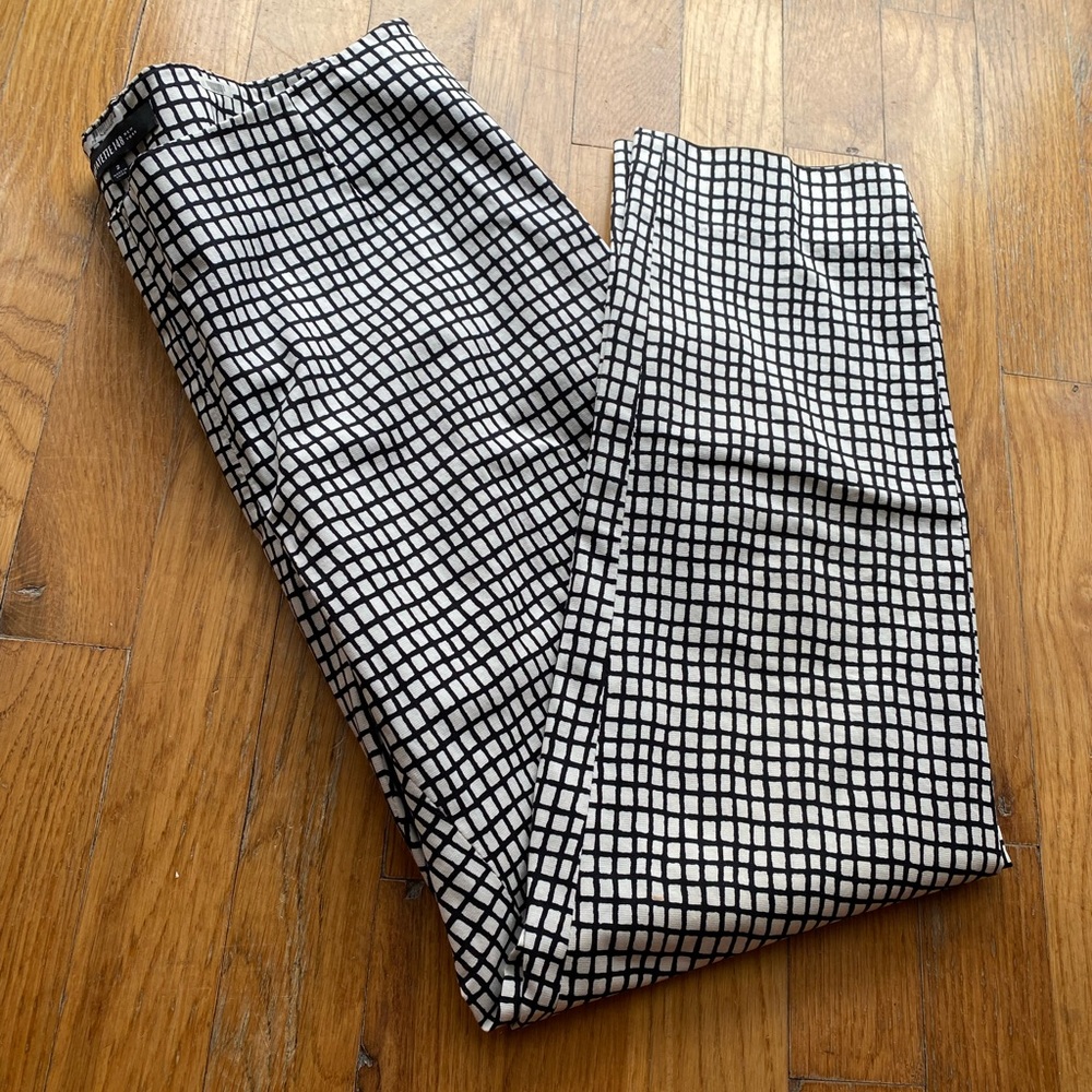 Lafayette 148 New York stanton pants black and white grid
